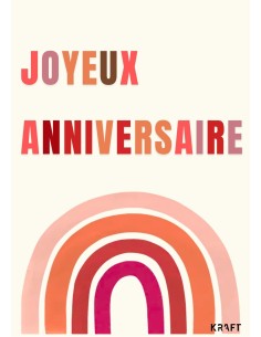 Carte Joyeux Anniversaire Arc-en-ciel KRAFT 10x15 2