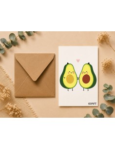 Carte Avocats Amoureux KRAFT avec Enveloppe 10x15