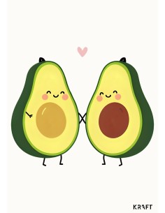 Carte Avocats Amoureux KRAFT avec Enveloppe 10x15 2