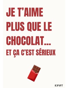 Carte Je t’aime plus que le chocolat KRAFT 10x15 2