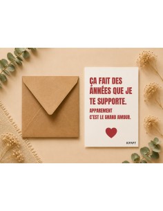 Carte Humour Couple KRAFT avec Enveloppe 10x15