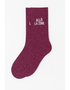 Chaussettes Allô la zone violette pailletées 36-40 | Confort premium