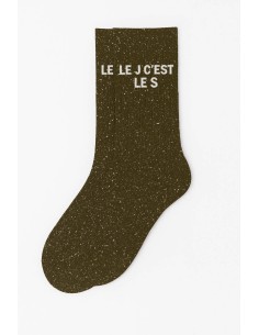 Chaussettes Le J c'est le S vertes pailletées 36-40 | Confort premium