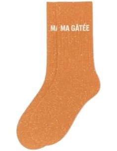 Chaussettes Ma Gâtée orange pailletées 36-40 | Confort premium