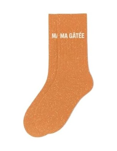 Chaussettes Ma Gâtée orange pailletées 36-40 | Confort premium
