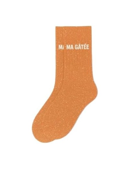 Chaussettes Ma Gâtée orange pailletées 36-40 | Confort premium
