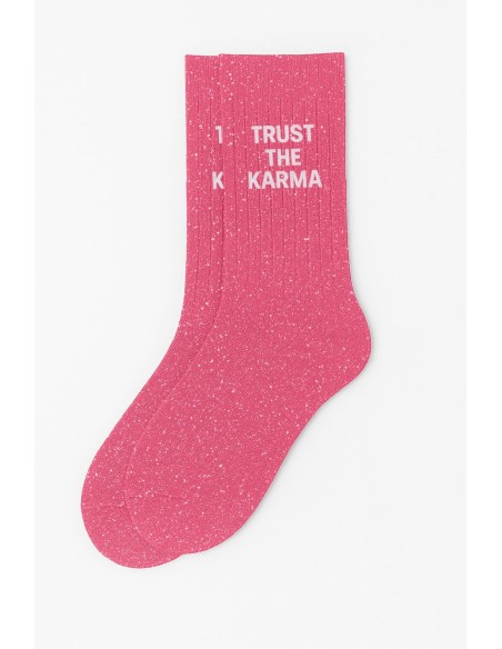 Chaussettes Trust The Karma Rose Bubble pailletées 36-40 | Confort premium