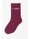 Chaussettes Aigrie violette pailletées 36-40 | Confort premium