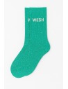 Chaussettes Wesh Green Queen pailletées 36-40 | Confort premium