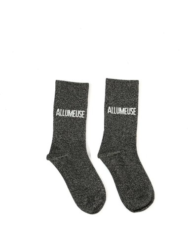 Chaussettes Allumeuse noire pailletées taille unique 36-42