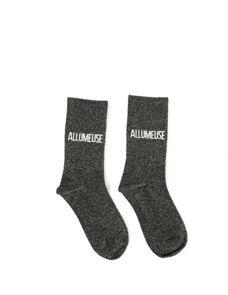 Chaussettes Allumeuse noire pailletées taille unique 36-42