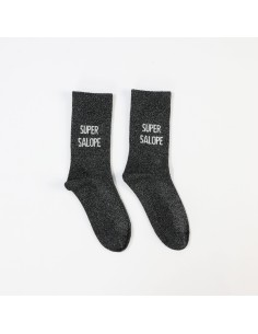 Chaussettes Super Salope noires pailletées 36-42 | Ultra Tendance