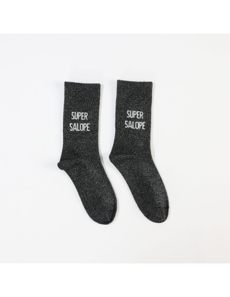 Chaussettes Super Salope noires pailletées 36-42 | Ultra Tendance