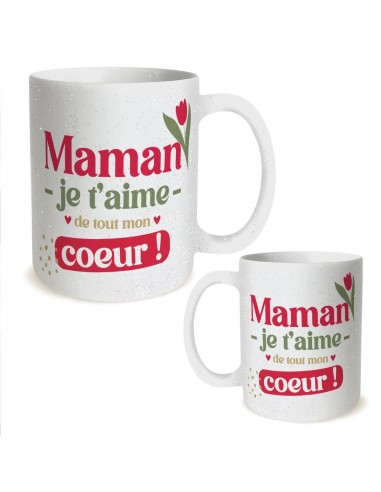Mug paillettes maman je t'aime