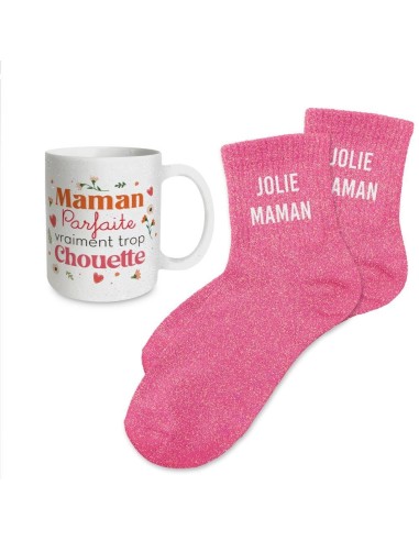 Coffret Mug & Chaussettes Jolie Maman – Idée cadeau fête des mères