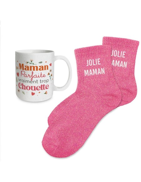 Coffret Mug & Chaussettes Jolie Maman – Idée cadeau fête des mères