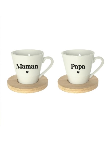 Coffret Duo Tasses Café Maman Papa