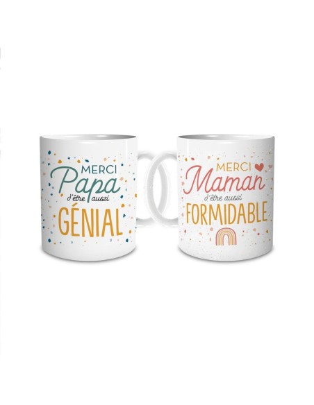 Coffret Duo Mugs Papa & Maman – Cadeau Parents
