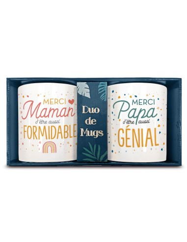 Coffret Duo Mugs Papa & Maman – Cadeau Parents