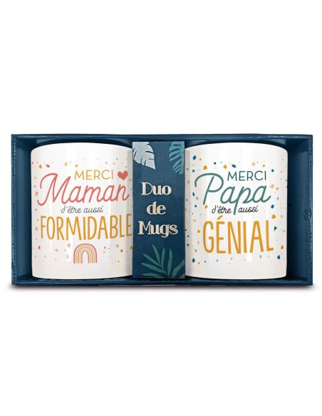 Coffret Duo Mugs Papa & Maman – Cadeau Parents