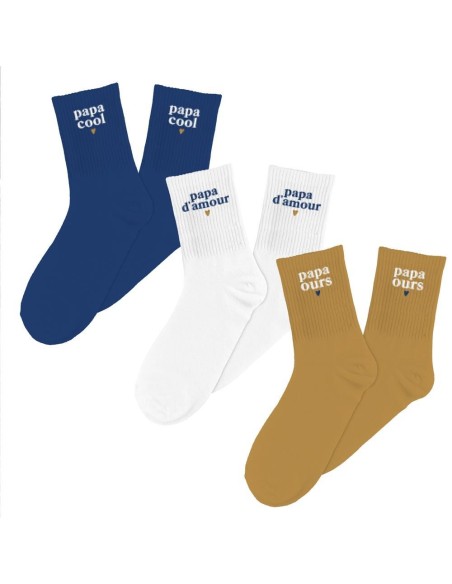 Coffret Trio Chaussettes Papa Cool – Cadeau Papa