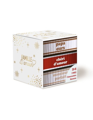 Coffret Trio Chaussettes Papa Ours Homme 39-45