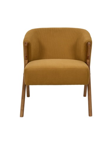 Fauteuil JULES jaune moutarde côtelé – Fauteuil de salon
