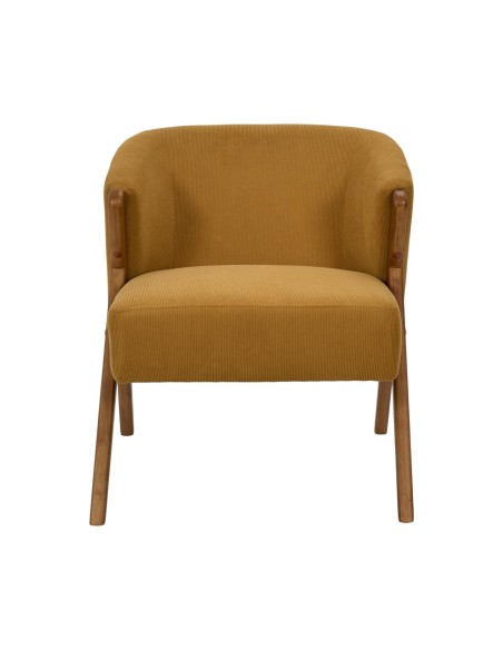 Fauteuil JULES jaune moutarde côtelé – Fauteuil de salon