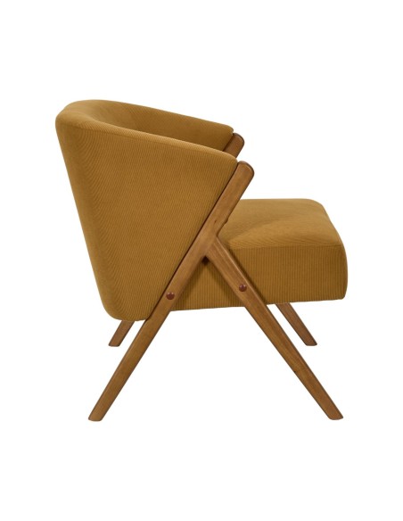 Fauteuil JULES jaune moutarde côtelé – Fauteuil de salon