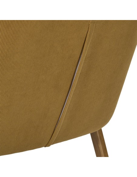 Fauteuil JULES jaune moutarde côtelé – Fauteuil de salon