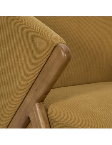 Fauteuil JULES jaune moutarde côtelé – Fauteuil de salon