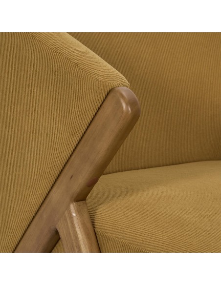 Fauteuil JULES jaune moutarde côtelé – Fauteuil de salon