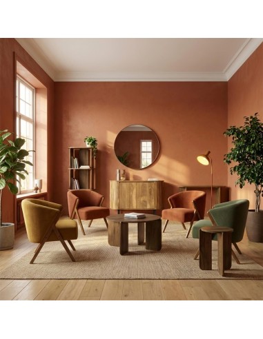 Fauteuil JULES jaune moutarde côtelé – Fauteuil de salon