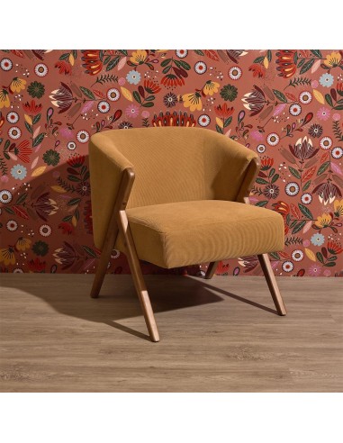 Fauteuil JULES jaune moutarde côtelé – Fauteuil de salon